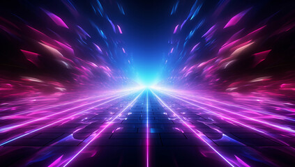 Abstract background, tunnel with bright light, speed motion