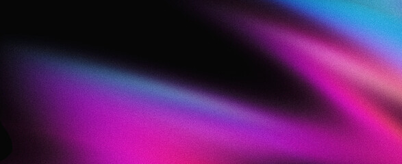 Magenta pink blue black abstract color gradient wave background grainy texture banner website header poster design