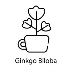 Ginkgo Biloba icon vector stock illustration