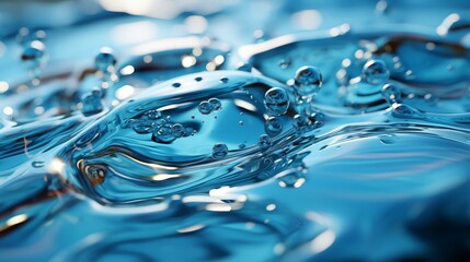 Splashing clear blue water. Generative AI. 