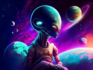 alien in space