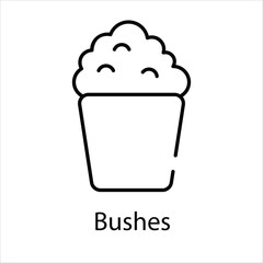 Bushes icon vector stock illustration