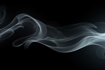 Abstract swirling black smoke overlay on transparent background. Generative AI