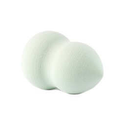 Light green makeup sponge isolated on white