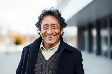 Fototapeta premium Medium shot portrait photography of a Peruvian man in his 50s