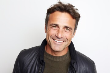 Obraz premium Group portrait photography of a happy French man in his 40s against a white background