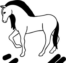 Obraz premium horse silhouette vector