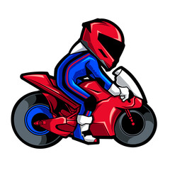 biker on motorcycle vector ilustration