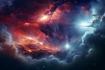 Formation of celestial clouds in outer space. Generative AI