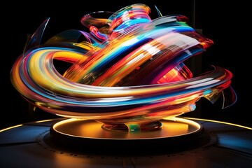 vibrant spinning ride. Generative AI