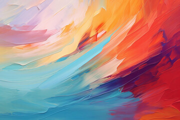 colorful abstract oil painting brush strokes on canvas, artistic images - obrazy, fototapety, plakaty