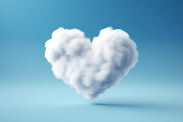 heart shaped clouds against blue background