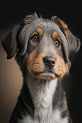 cute dog portrait of fluffy dog