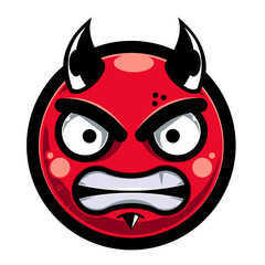 emoji face evil furius red vector ilustration 