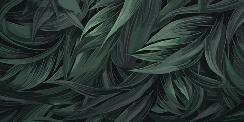 Luxury green background vector with green leaf pattern. Vector illustration.