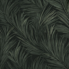 Luxury green background vector with green leaf pattern. Vector illustration.