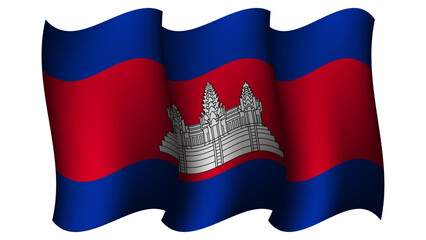 cambodia waving flag design vector illustration