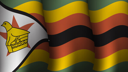 zimbabwe waving flag background design vector illustration