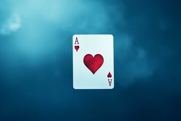 Abstract playing card with spade suit on blue backdrop. Generative AI