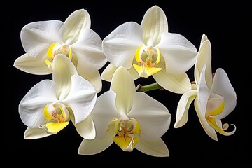 orchids in white and yellow. Generative AI