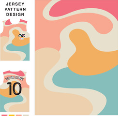 Abstract pink wave concept vector jersey pattern template for printing or sublimation sports uniforms football volleyball basketball e-sports cycling and fishing Free Vector.