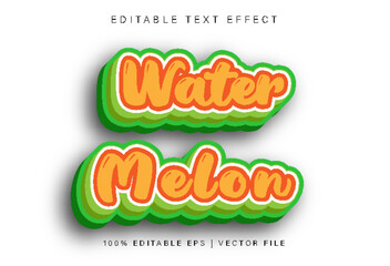 Water Melon Editable Text Effect Cartoon Style