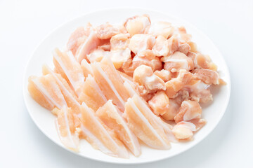 鶏軟骨二種(膝軟骨とヤゲン軟骨)盛り合わせ。(白バック)
