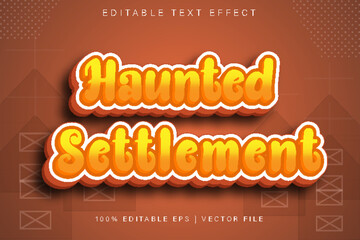 Haunted Settlement Editable Text Effect Cartoon Style