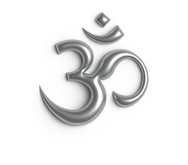 Om or Aum Indian sacred sound icon isolated on transparent background. Symbol of Buddhism and Hinduism religions. The symbol of the divine triad of Brahma, Vishnu and Shiva.