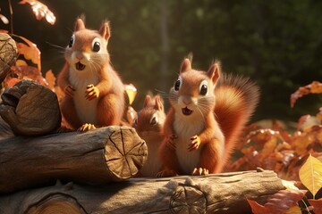 squirrel in the forest, Generative AI