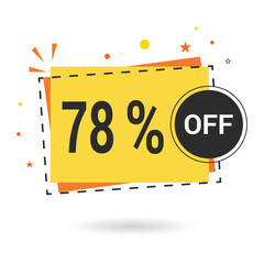 78 percent off. Vector design.