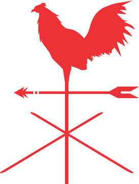 Wind vane rooster symbol