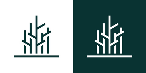 tree logo design made in an abstract and minimalist style.
