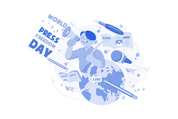 World Freedom Press Day Illustration concept on white background