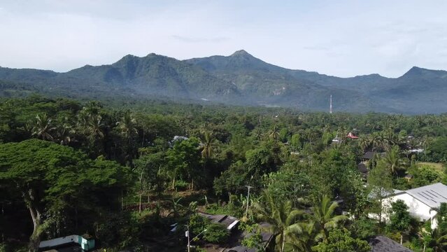 VIEW OF NATURE, MOUNT MERBABU AND UNGARAN FROM THE DRONE