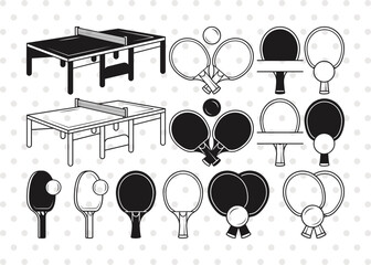 Table Tennis Silhouette, Table Tennis SVG, Sports Svg, Table Tennis Monogram Frame Svg, Ping Pong Table Svg, Table Tennis Ball Svg, Table Tennis Bundle