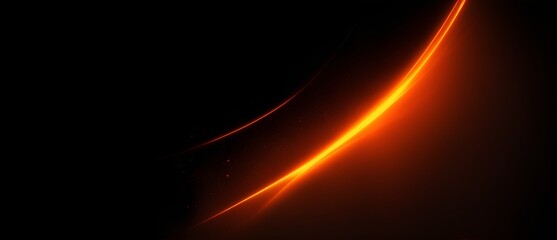 Abstract orange flare on plain black background from Generative AI
