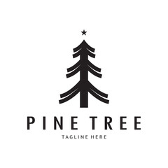 simple pine or fir tree logo,evergreen.for pine forest,adventurers,camping,nature,badges and business.vector