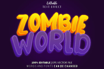 Zombie World Editable Text Effect Emboss Cartoon Style