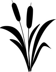 Pond reed silhouette, reed clipart, grass silhouette 
