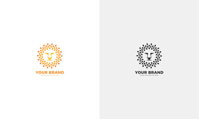 Technology lion logo, vector graphic design
