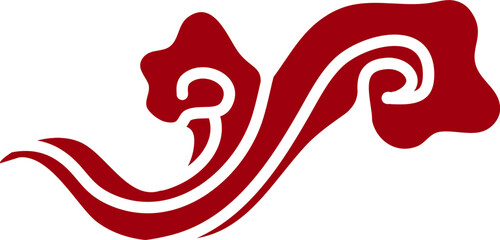 Traditional cloud blue chinese cloud design clipart vector
