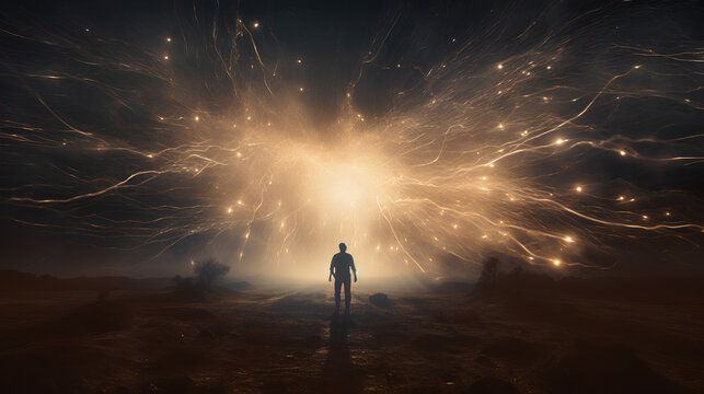 Man Creating Energy Behind Him / Ai generated image