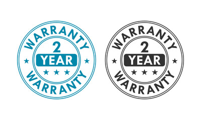 2 years and lifetime warranty label template illustration