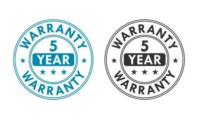 Obraz premium 5 years and lifetime warranty label template illustration