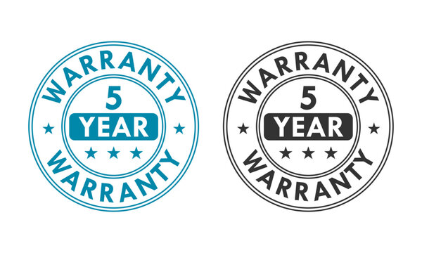 5 years and lifetime warranty label template illustration