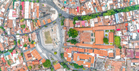 Fototapeta premium Aerial photography, China, Fujian Province, Quanzhou City, Dejimen ruins, Tianhou Temple