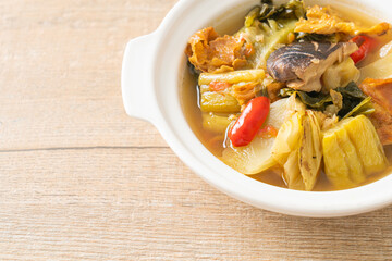 boiled pickled cabbage and bitter gourd soup