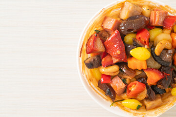 Stir fried mixed Chinese fruits .and nuts