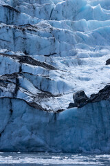 Portage glacier valley. Beautiful landscape showing blue glacier in Alaska. 